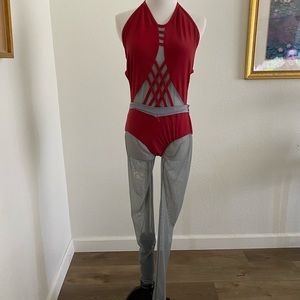 Unitard ( red and grey)